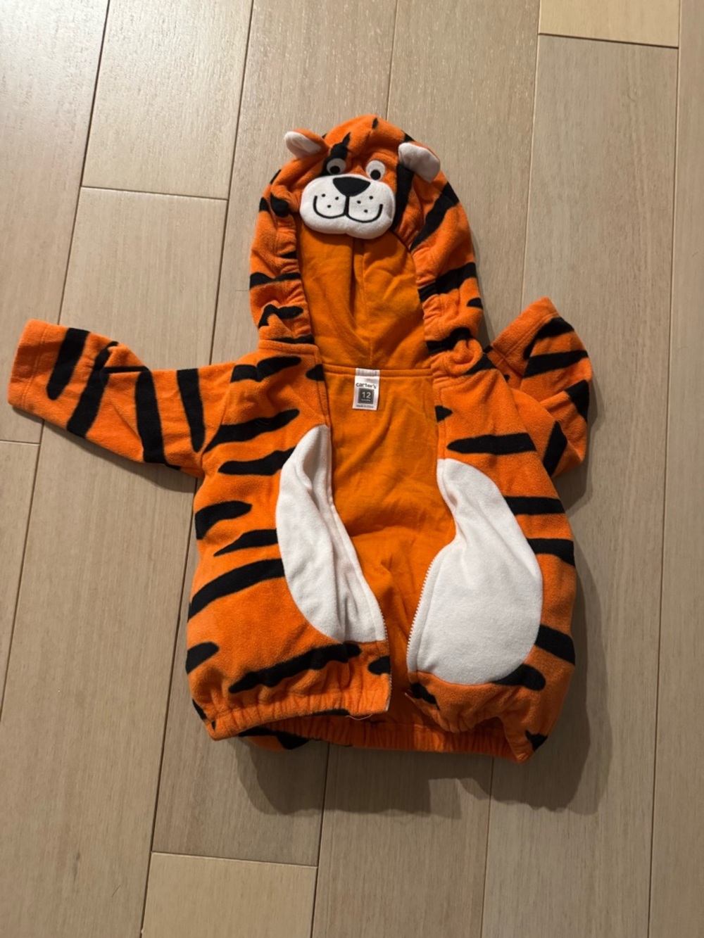 Carter's Orange Tiger-Pattern Hooded Baby Jacket